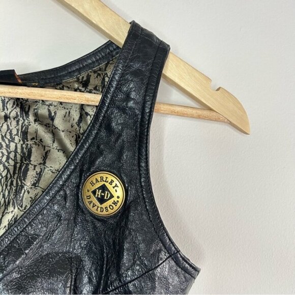 Harley-Davidson Black Leather Crop Top - Picture 3 of 6